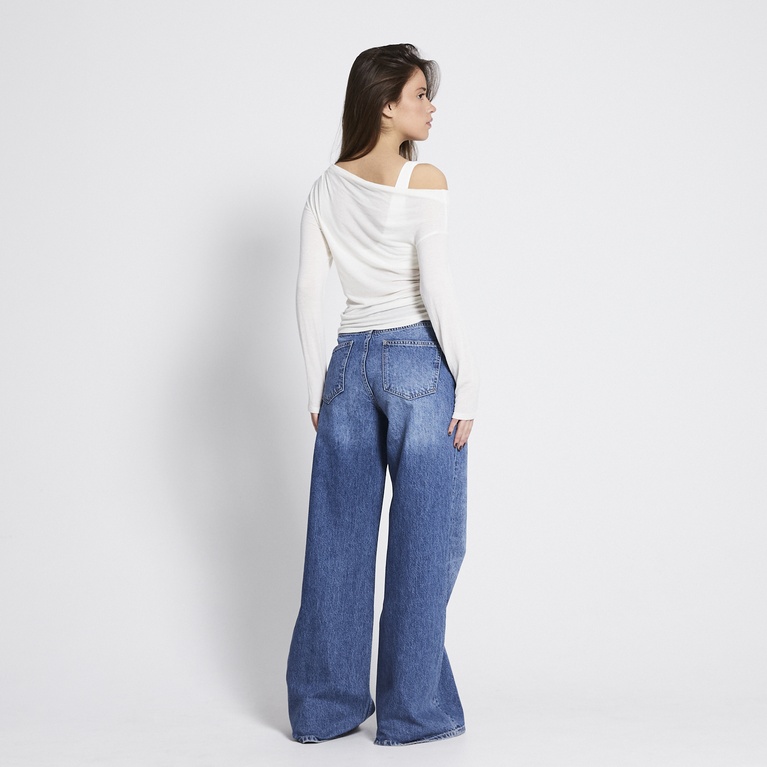 Sheer off-shoulder top "Lilo" Off white